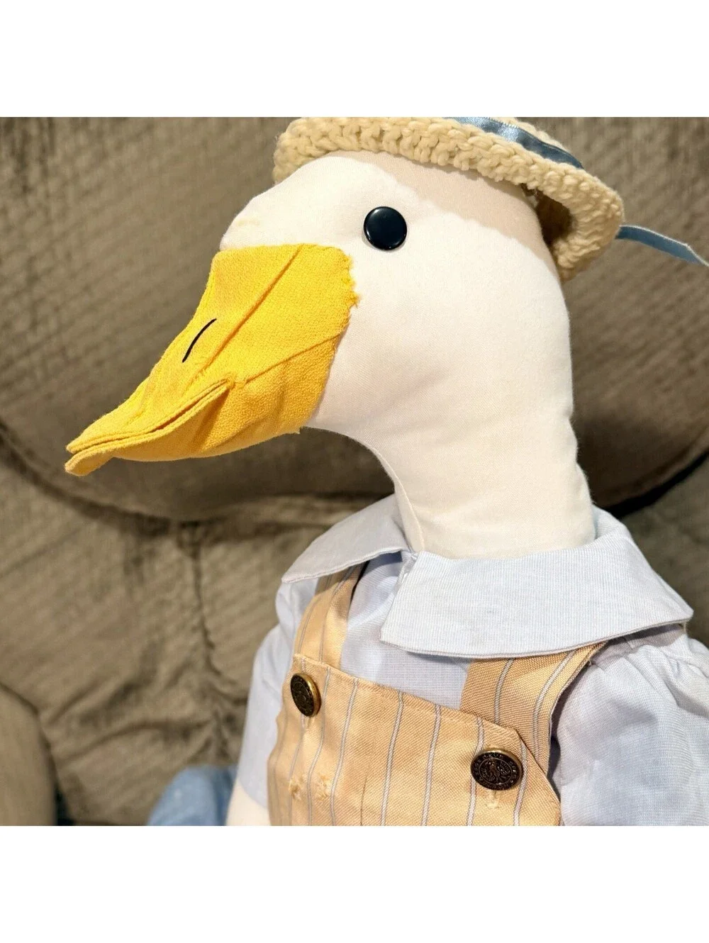 Vintage 20” Handmade Fabric Country Geese Set ~ Grandma Core 💙 Goose Decoration